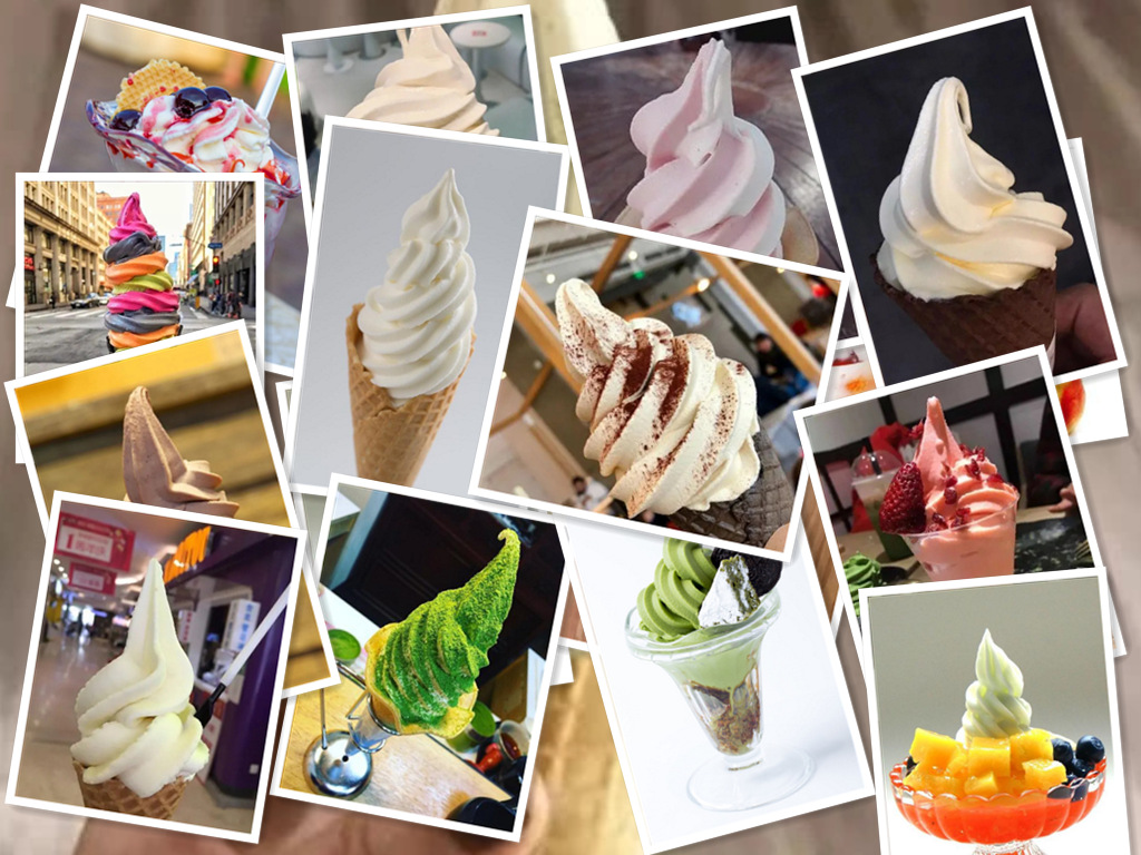 Máquinas de rollo de helado Maker de yogurt Soft Serv Ice Cream Machines