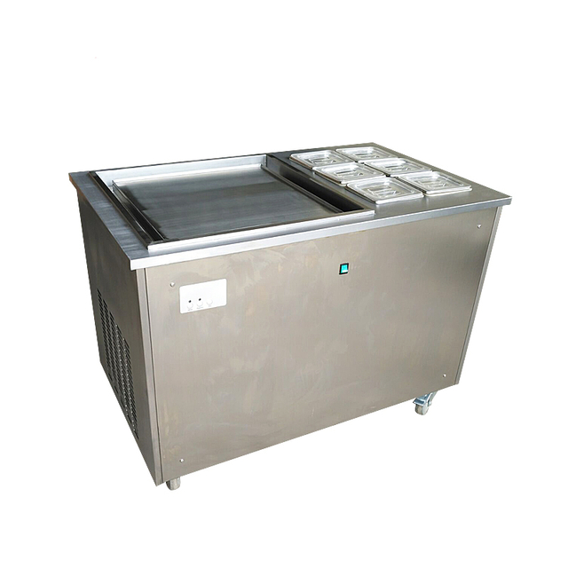 Máquina de helados fritos WF1120-6F - Bandeja cuadrada simple 500 con 6 recipientes para coberturas GN