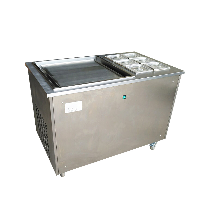 Máquina de helados fritos WF1120-6F - Bandeja cuadrada simple 500 con 6 recipientes para coberturas GN